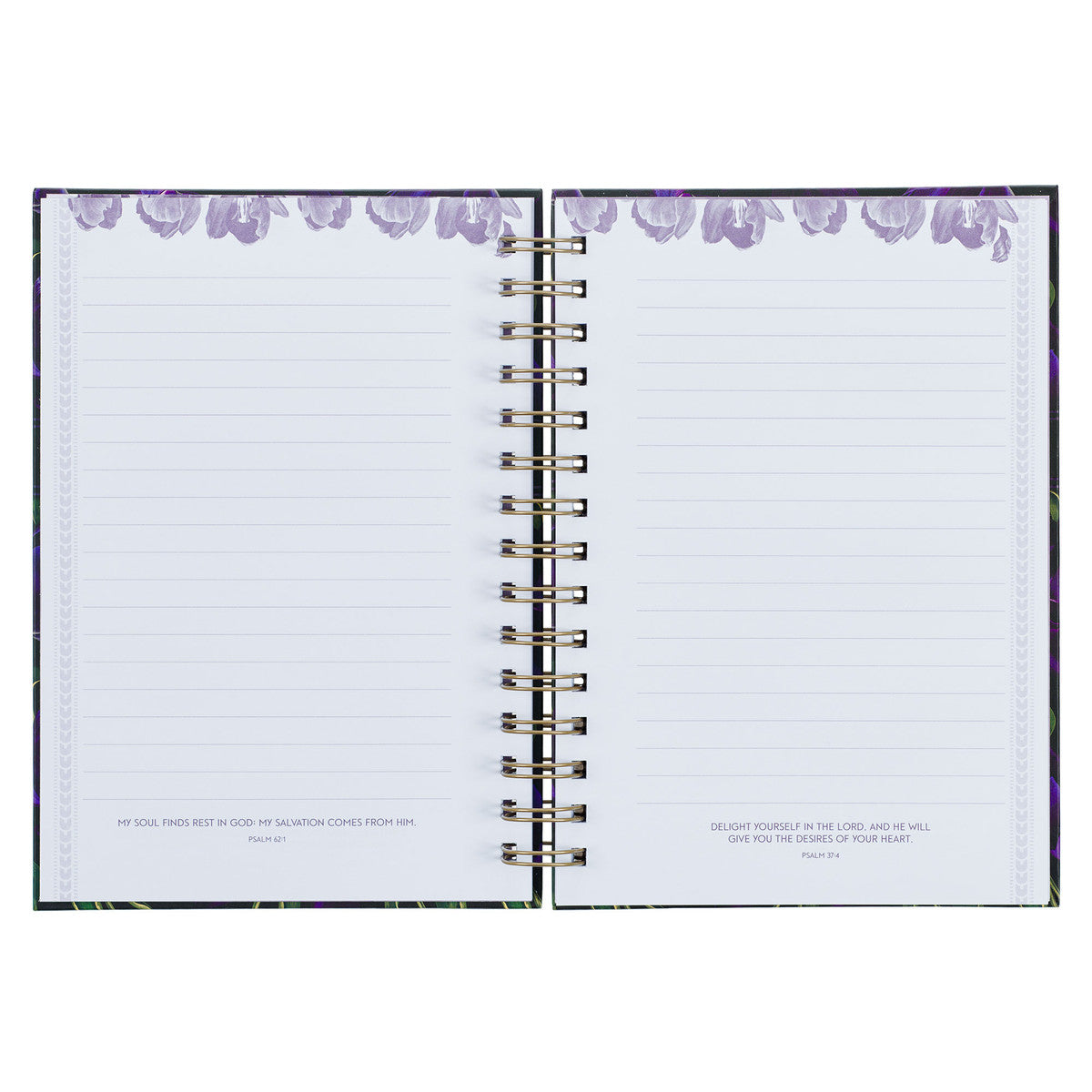 Blessed is She Purple Tulip Large Wirebound Journal - Luke 1:45 - The Christian Gift Company