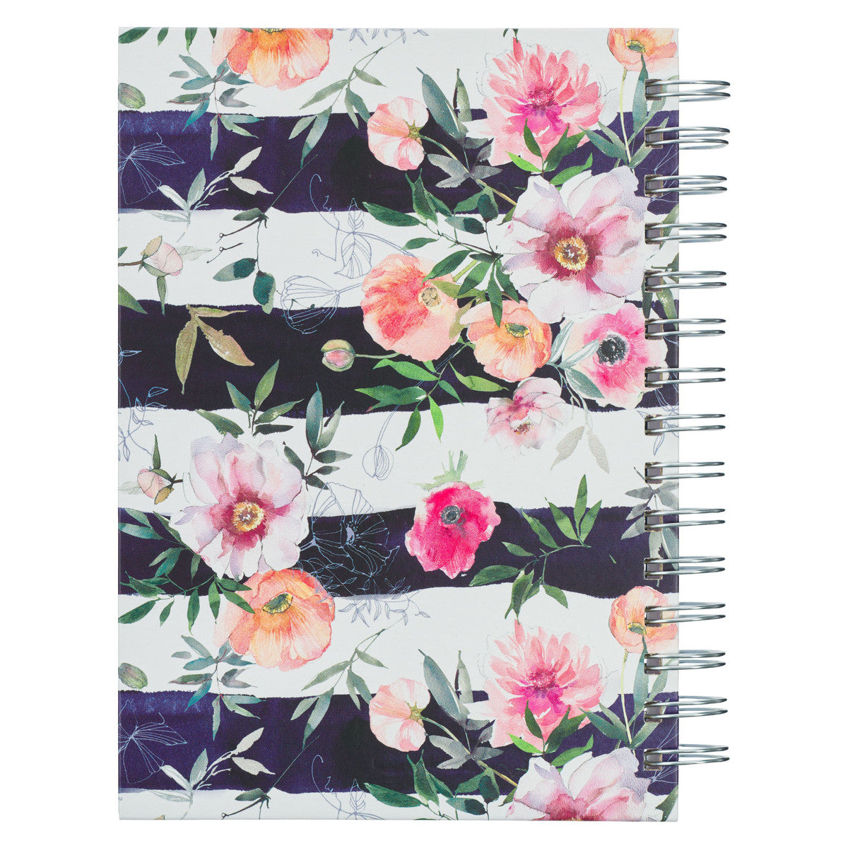 Bless You and Keep You White and Pink Floral Wirebound Journal - Numbers 6:24-25 - The Christian Gift Company