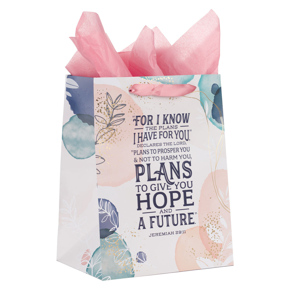 I Know the Plans Large Portrait Gift Bag with Card Set - Jeremiah 29:11 - The Christian Gift Company