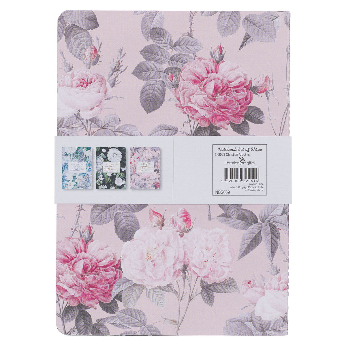 Graceful Peonies Large Notebook Set - Proverbs 31 - The Christian Gift Company
