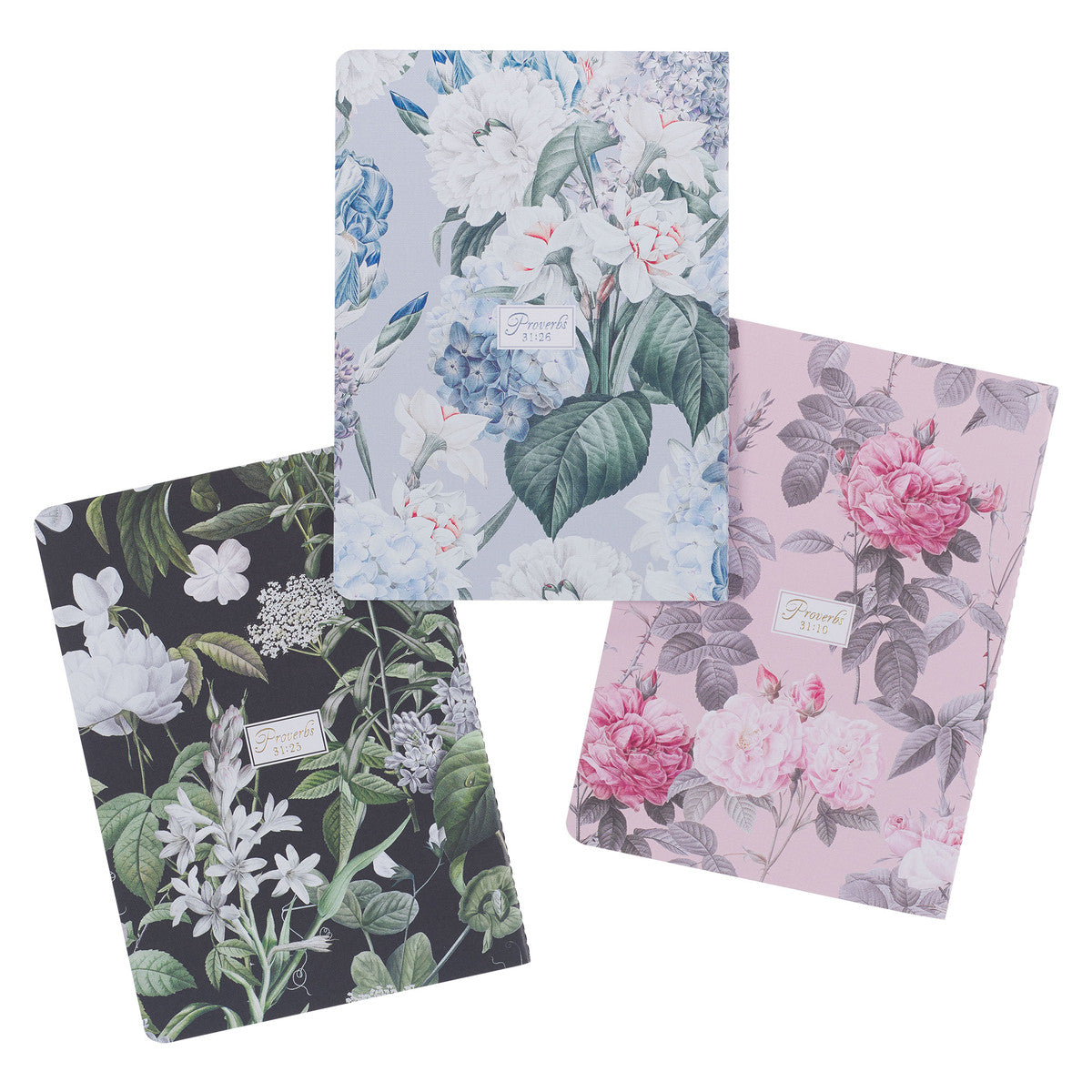Graceful Peonies Large Notebook Set - Proverbs 31 - The Christian Gift Company