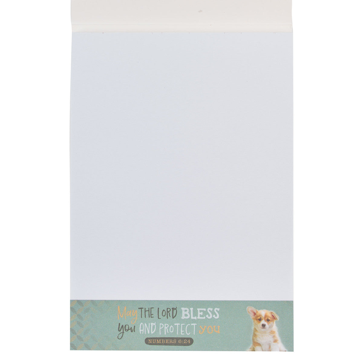 May the Lord Bless You Green Puppy Notepad - Numbers 6:24 - The Christian Gift Company