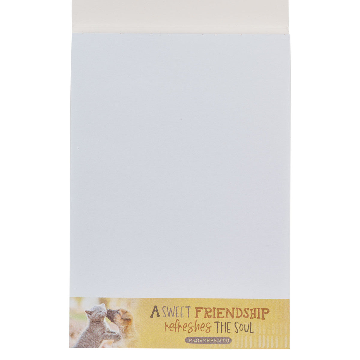 A Sweet Friendship Autumn Puppy and Kitten Notepad - Proverbs 27:9 - The Christian Gift Company