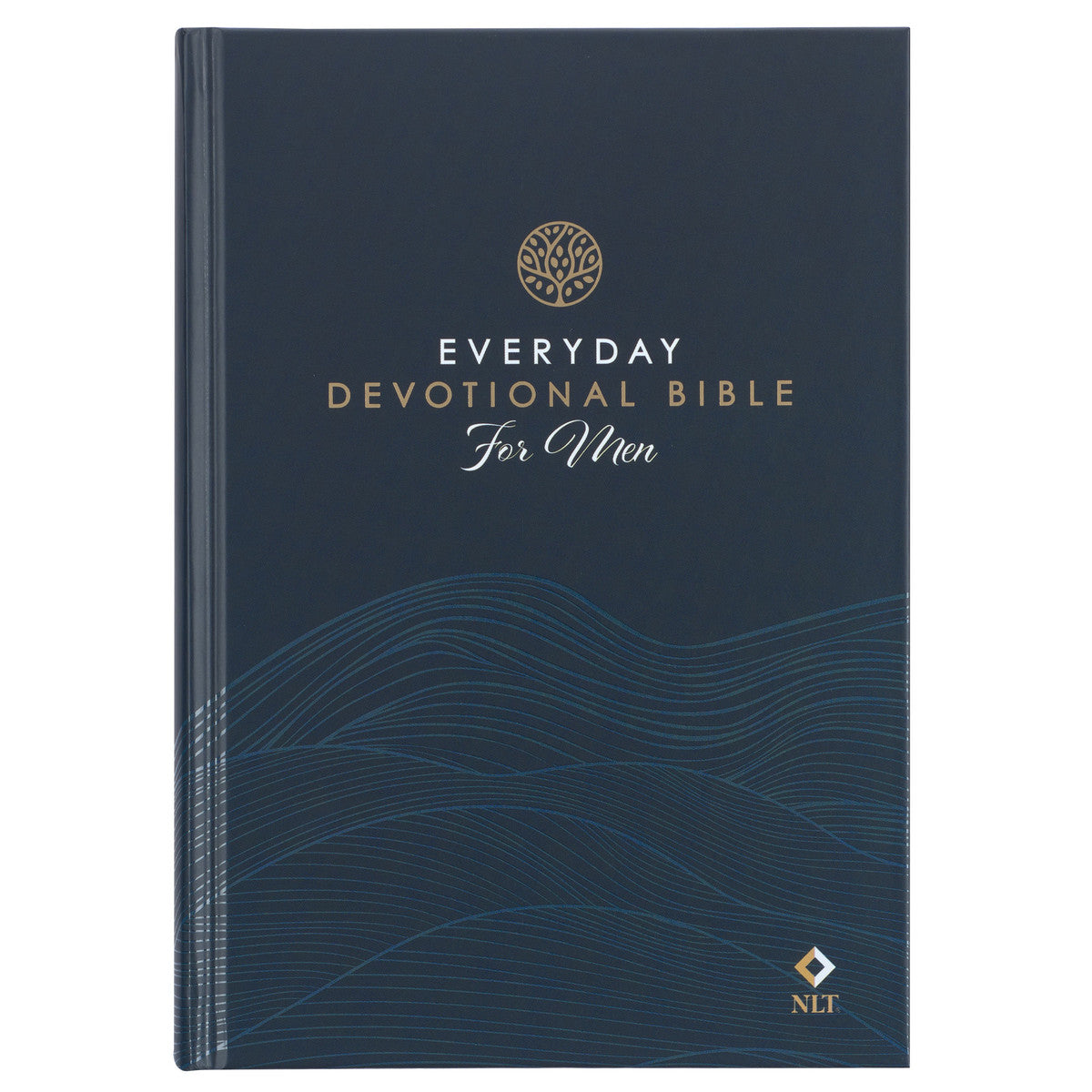 Navy Wave Hardcover NLT Everyday Devotional Bible for Men - The Christian Gift Company