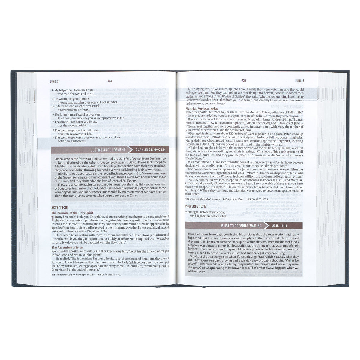 Navy Wave Hardcover NLT Everyday Devotional Bible for Men - The Christian Gift Company