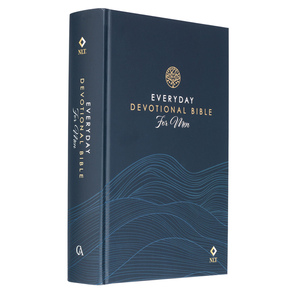 Navy Wave Hardcover NLT Everyday Devotional Bible for Men - The Christian Gift Company