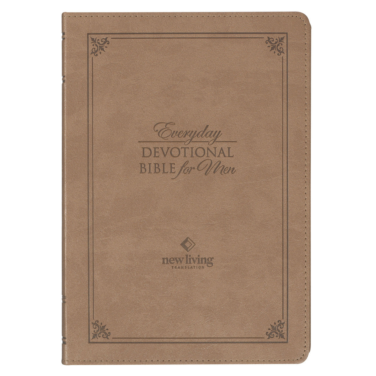 Tan Faux Leather NLT Everyday Devotional Bible for Men - The Christian Gift Company