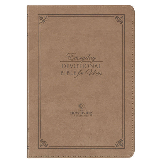 Tan Faux Leather NLT Everyday Devotional Bible for Men - The Christian Gift Company