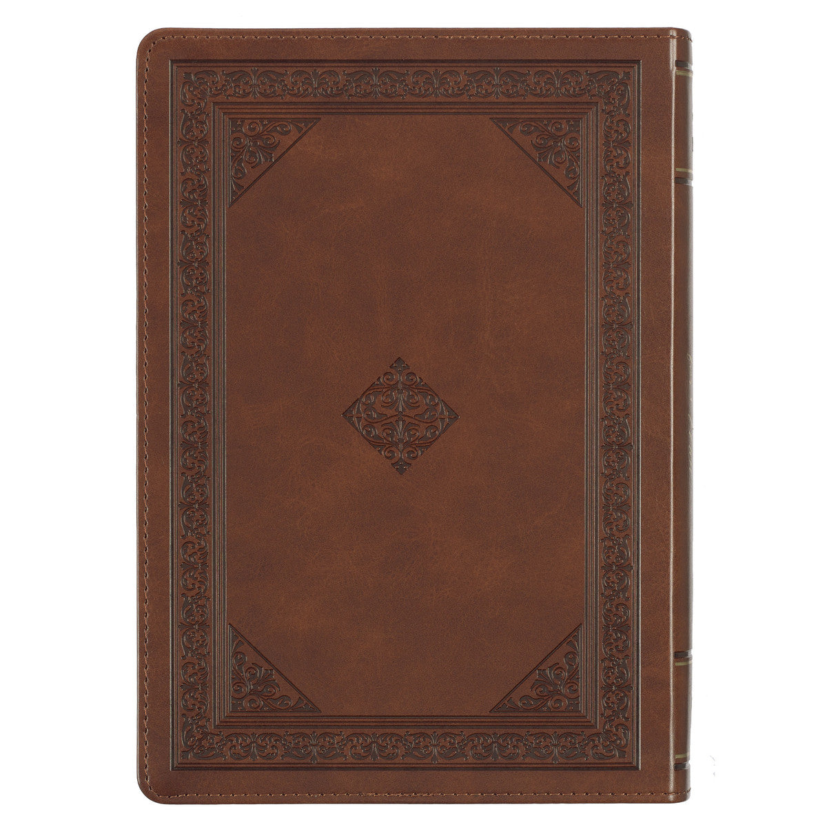 Chestnut Brown Faux Leather NLT Everyday Devotional Bible for Men - The Christian Gift Company
