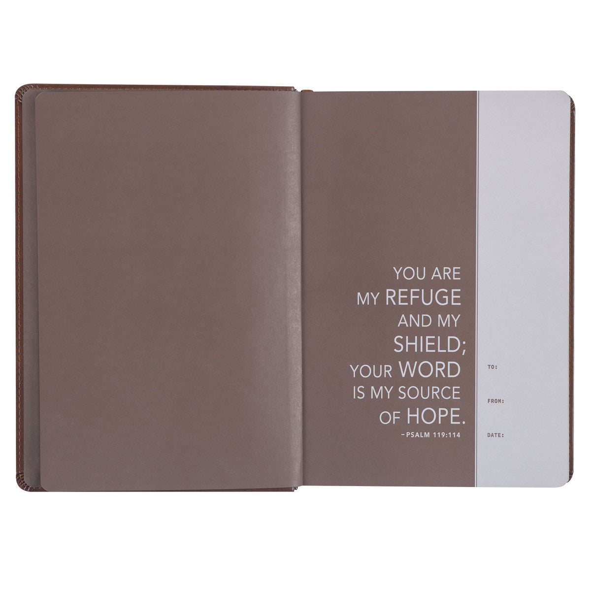 Chestnut Brown Faux Leather NLT Everyday Devotional Bible for Men - The Christian Gift Company