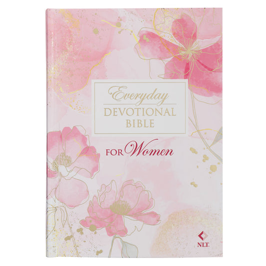 Pink Blossoms Hardcover NLT Everyday Devotional Bible for Women - The Christian Gift Company