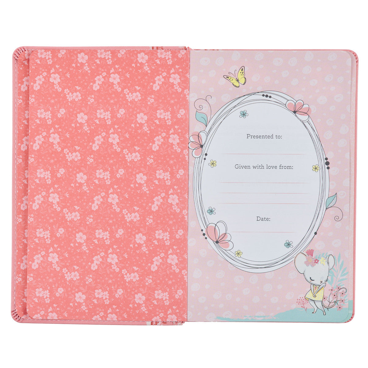 Pink Faux Leather NLT Baby Keepsake Bible for Girls - The Christian Gift Company