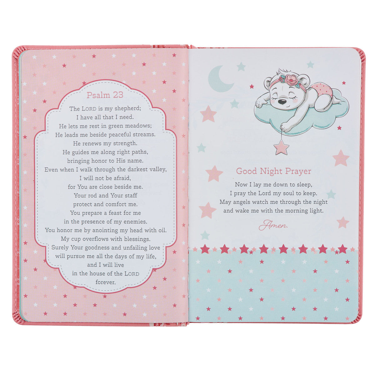 Pink Faux Leather NLT Baby Keepsake Bible for Girls - The Christian Gift Company