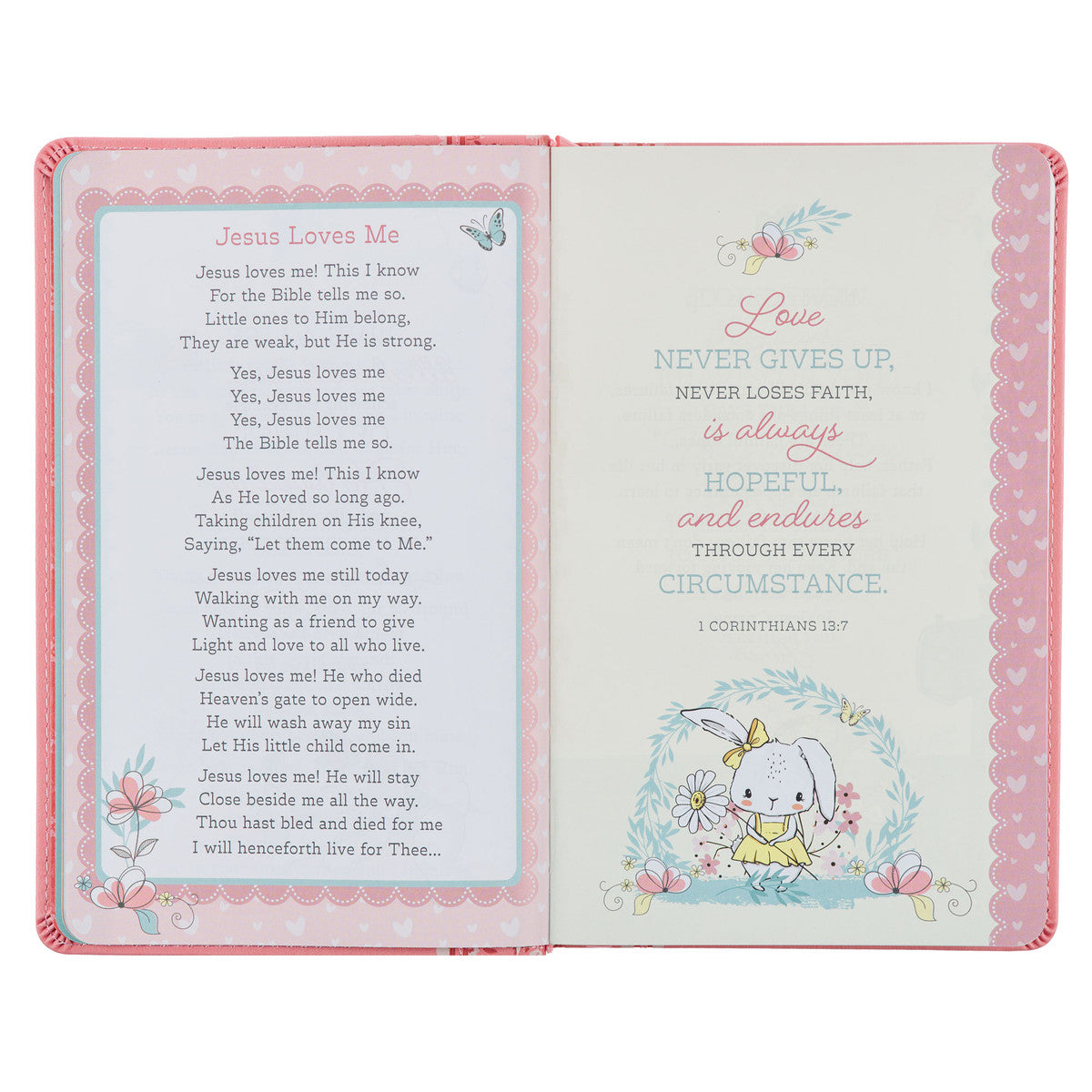 Pink Faux Leather NLT Baby Keepsake Bible for Girls - The Christian Gift Company