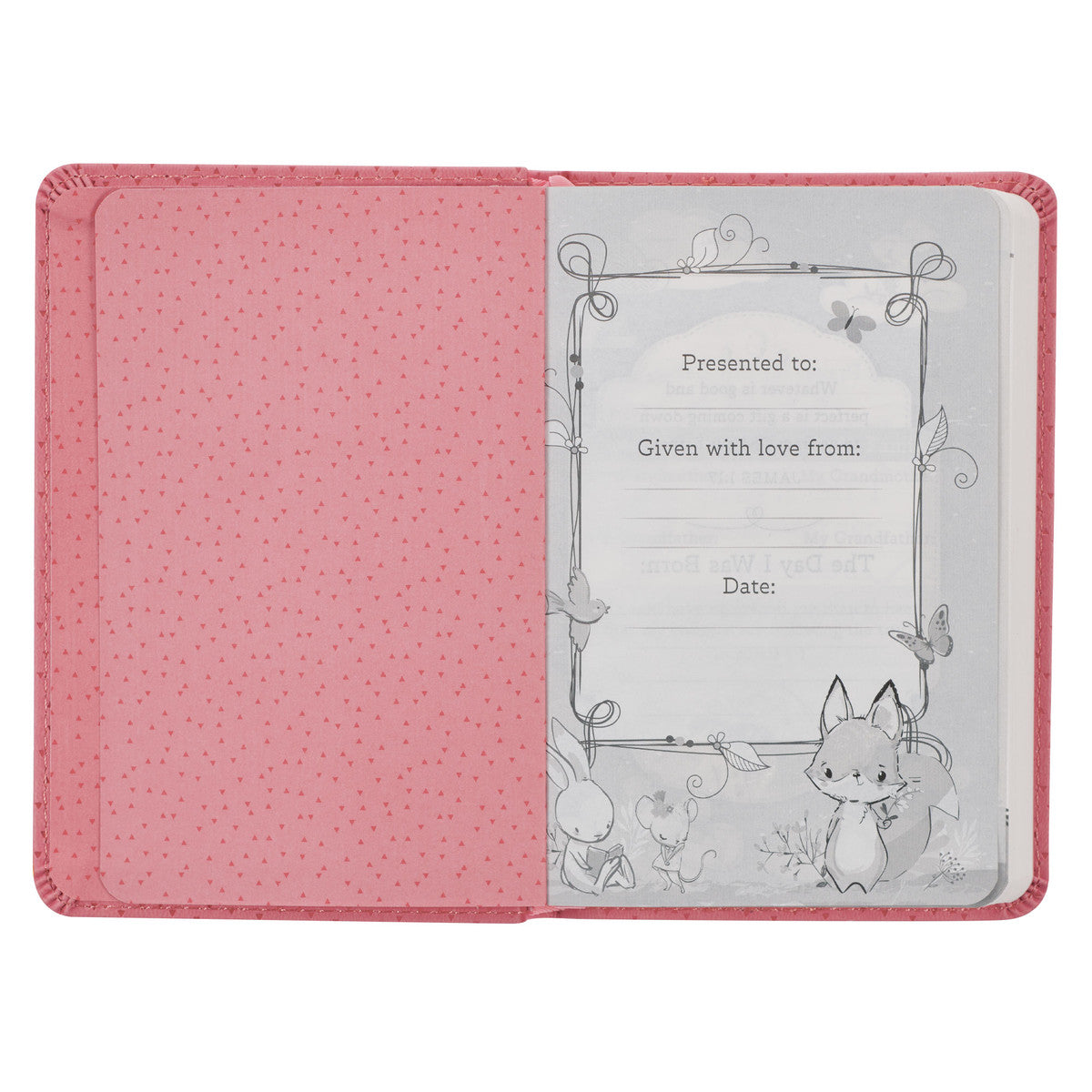 Pink Faux Leather NLT New Testament Keepsake Bible for Girls - The Christian Gift Company