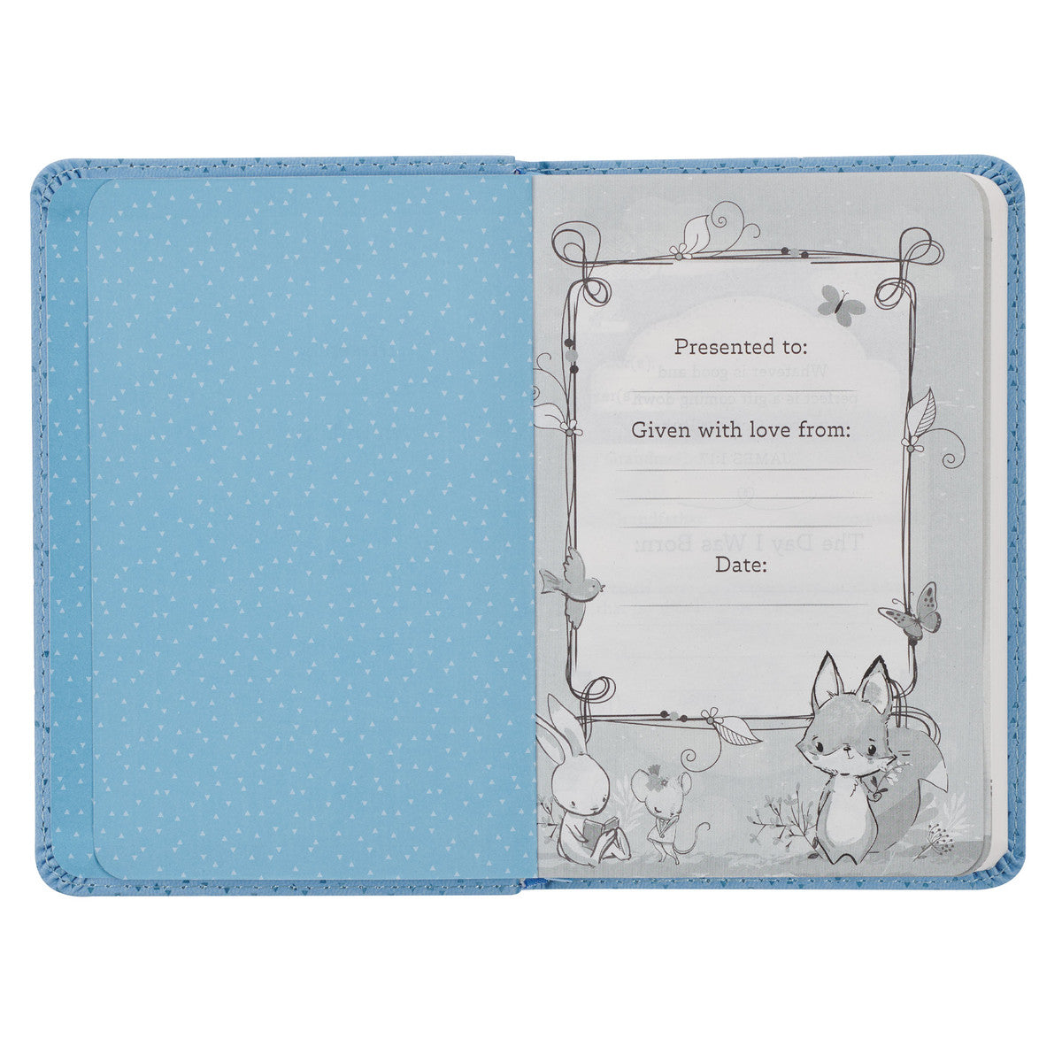 Blue Faux Leather NLT New Testament Keepsake Bible for Boys - The Christian Gift Company