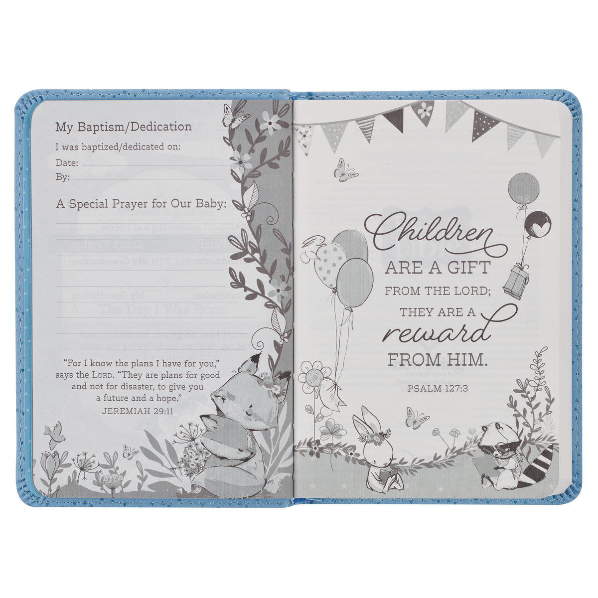 Blue Faux Leather NLT New Testament Keepsake Bible for Boys - The Christian Gift Company