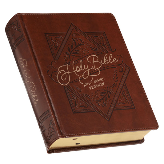 Saddle Tan Faux Leather Hardcover King James Version Note-taking Bible - The Christian Gift Company