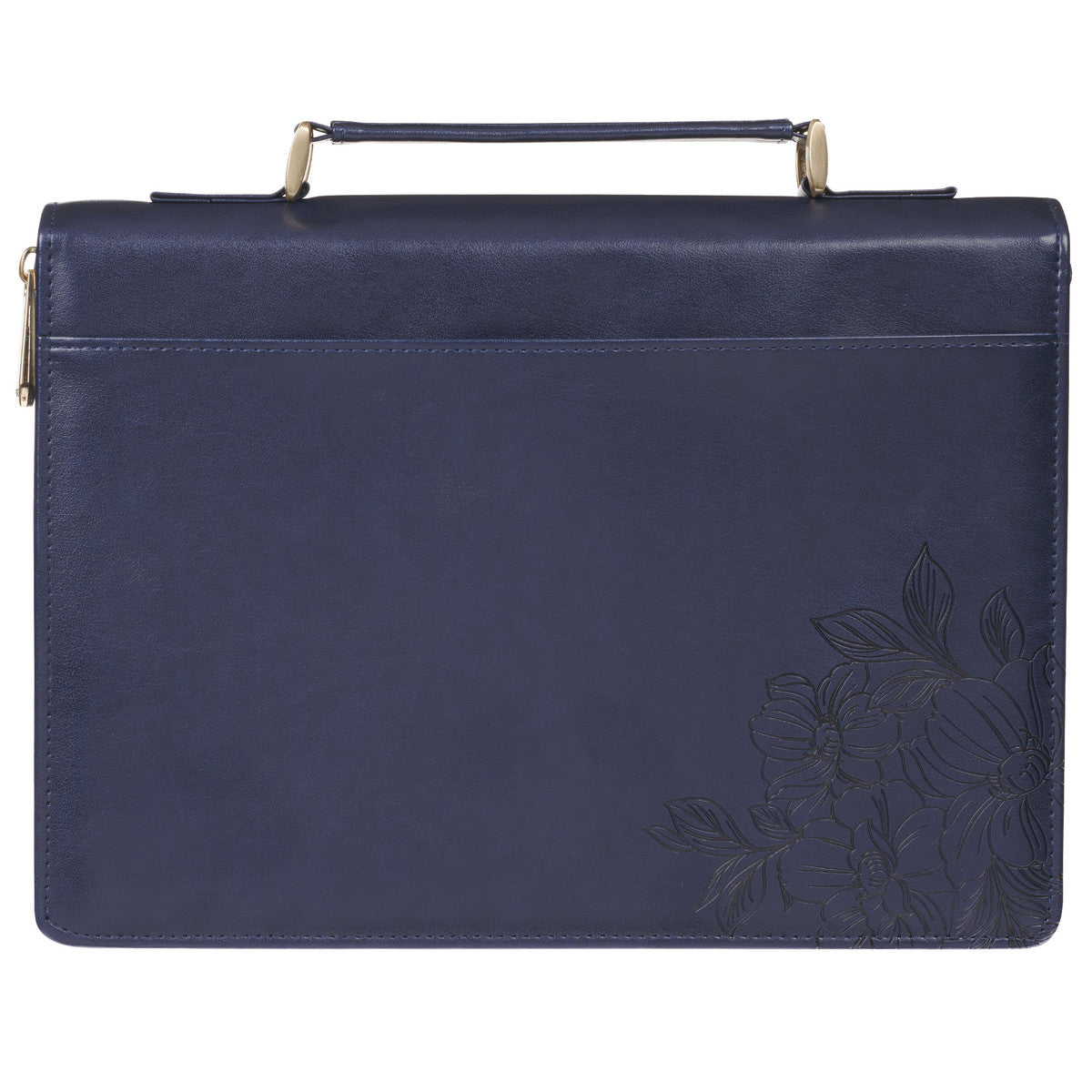 Strength and Dignity Indigo Rose Faux Leather Fashion Bible Cover - Proverbs 31:25 - The Christian Gift Company