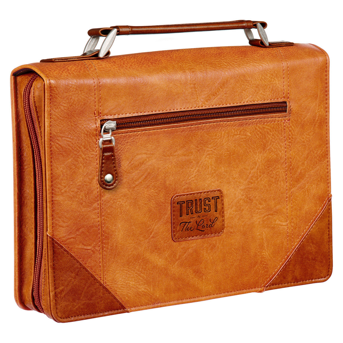 Trust in the Lord Tan and Honey-brown Classic Bible Cover - The Christian Gift Company