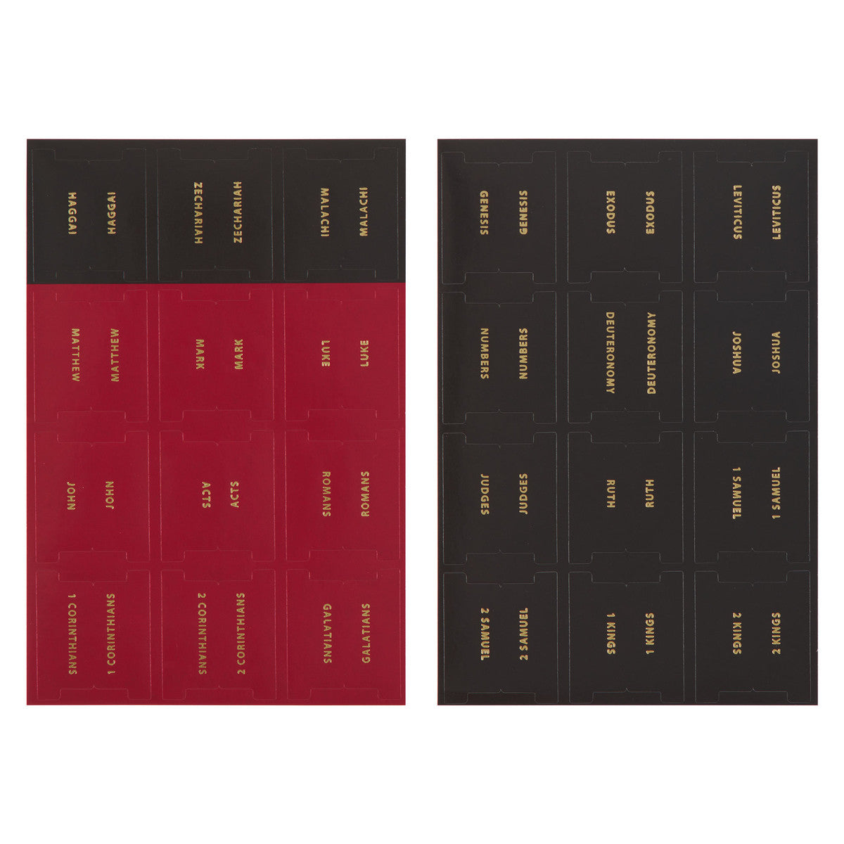Black and Red Old and New Testament Bible Indexing Tabs - The Christian Gift Company