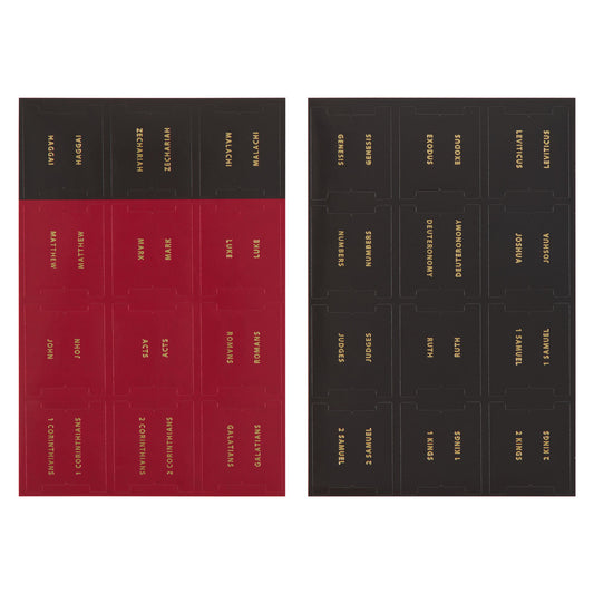 Black and Red Old and New Testament Bible Indexing Tabs - The Christian Gift Company