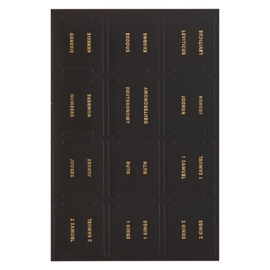 Black and Gold Peel-and-Stick Bible Indexing Tabs - The Christian Gift Company