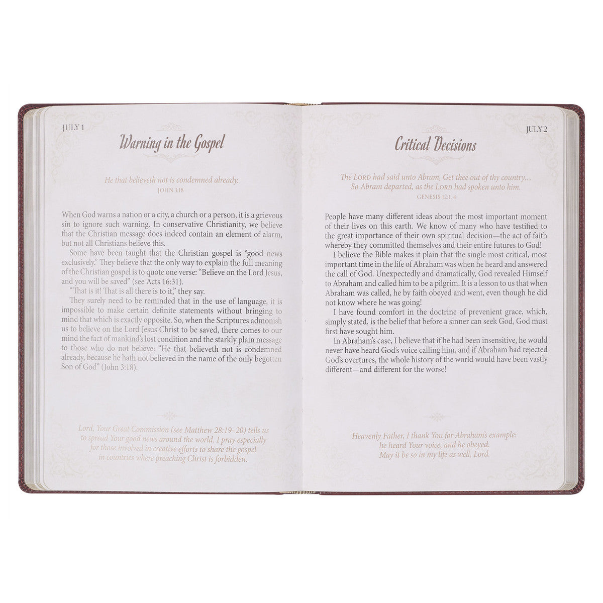 Pursuing God Saddle Tan Faux Leather Devotional Large Print Edition - The Christian Gift Company