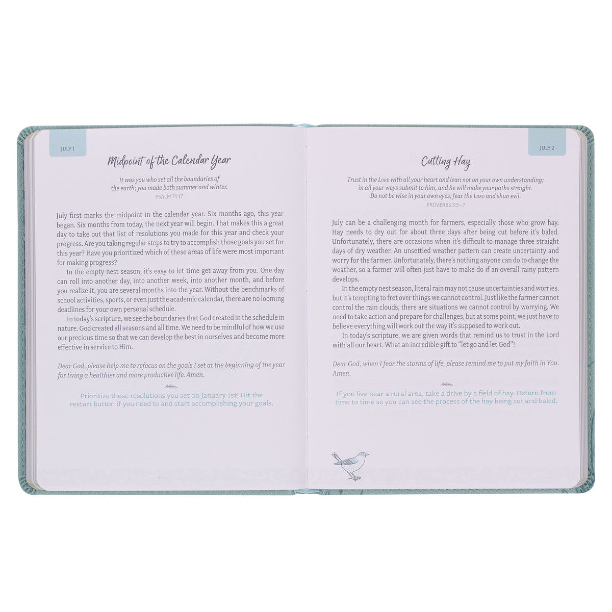 Daily Hope for the Empty Nest Dusty Teal Faux Leather Devotional - The Christian Gift Company