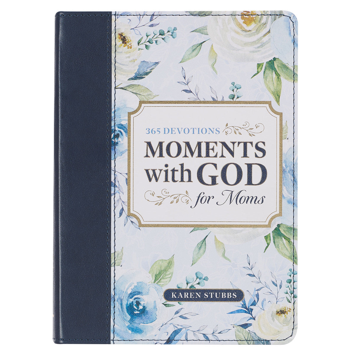 Moments With God For Moms Navy Faux Leather Daily Devotional - The Christian Gift Company
