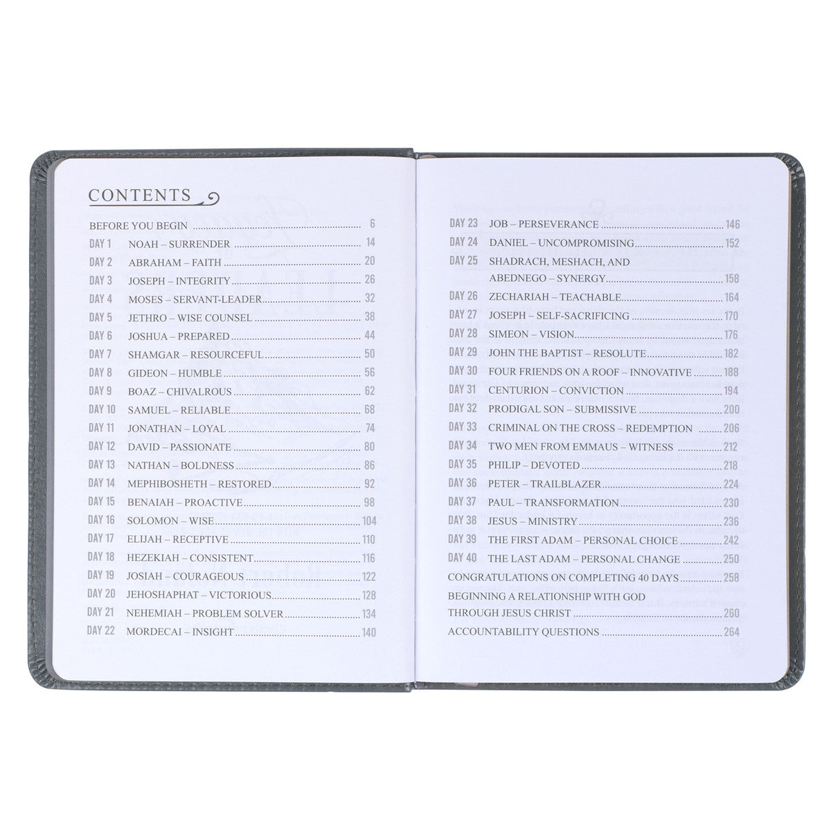 Legacy of Leaders Grey Faux Leather Devotional - The Christian Gift Company