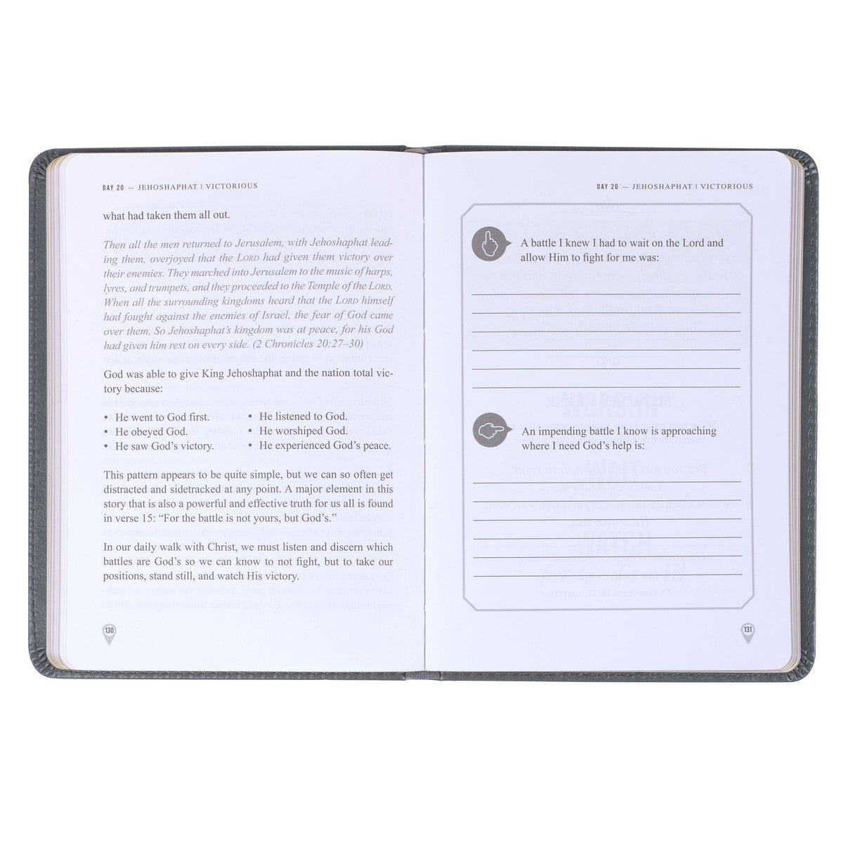 Legacy of Leaders Grey Faux Leather Devotional - The Christian Gift Company
