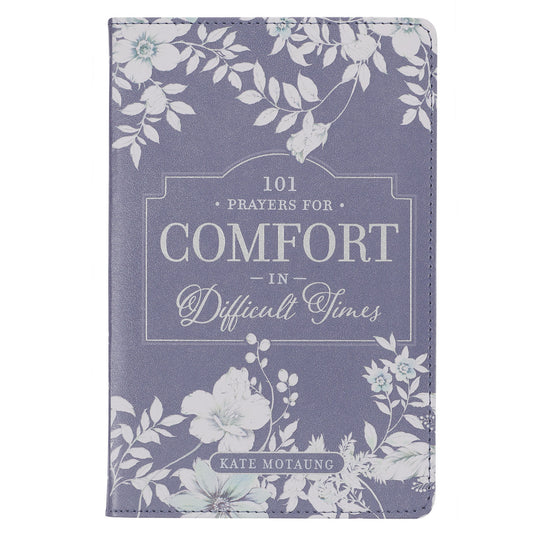 101 Prayers for Comfort in Difficult Times Grey Faux Leather Prayer Book - The Christian Gift Company