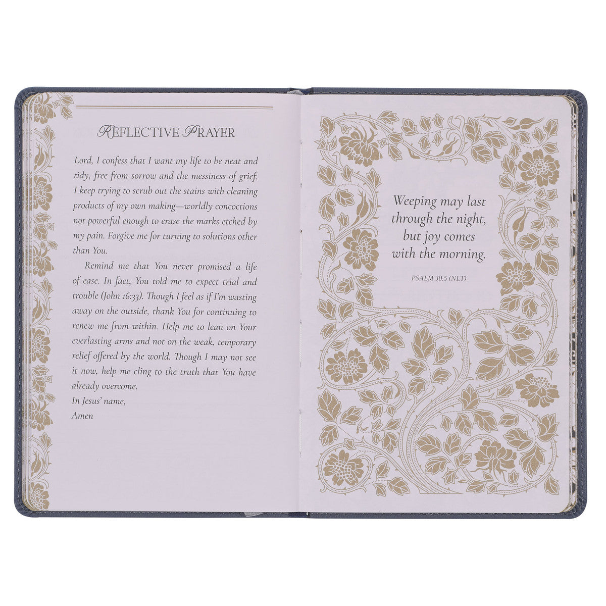 Letters to Grief Grey Faux Leather Gift Book - The Christian Gift Company