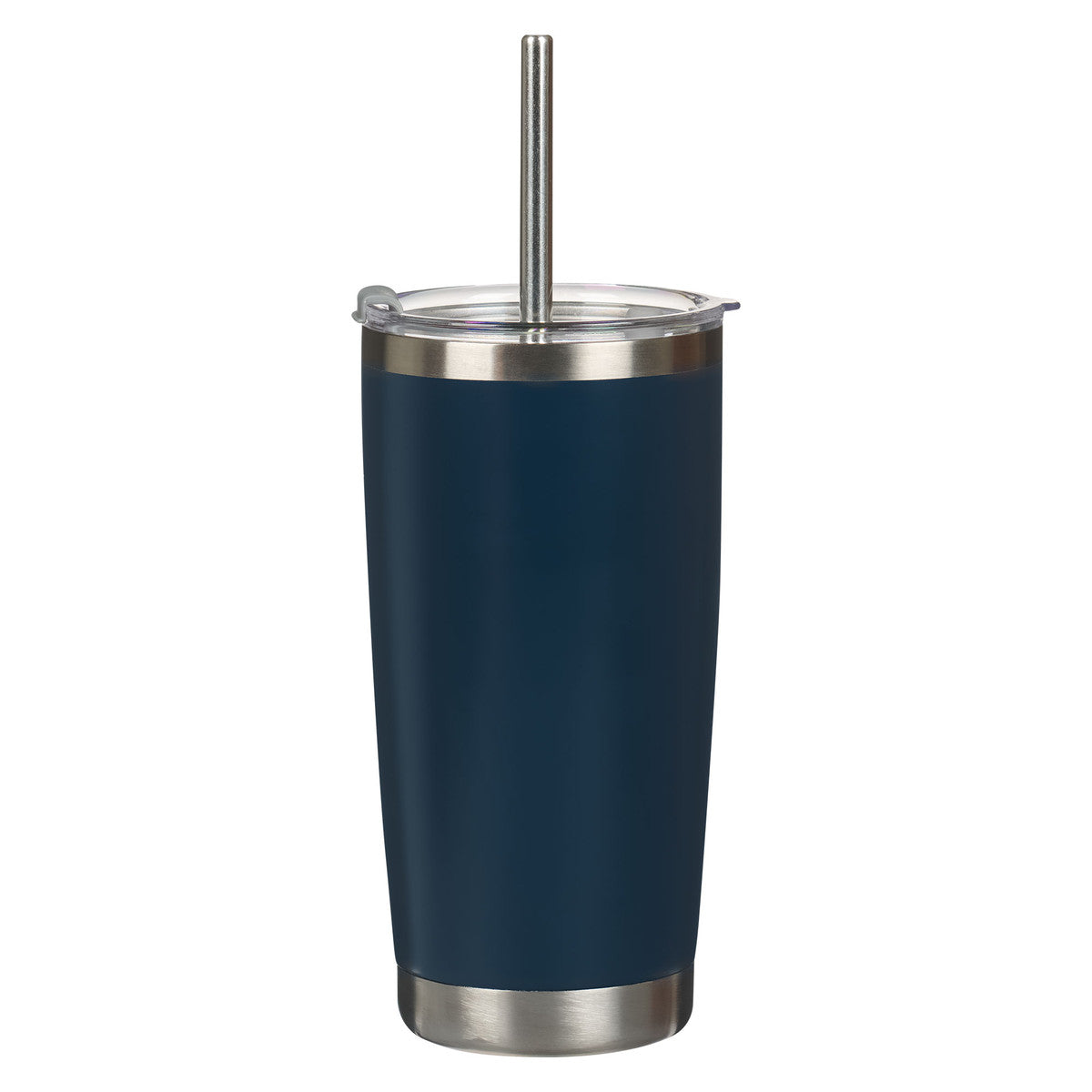 Trust Indigo Blue Floral Stainless Steel Travel Tumbler with Stainless Steel Straw - Proverbs 3:5 - The Christian Gift Company