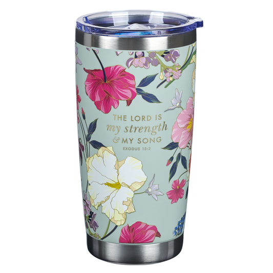 My Strength and My Song Stainless Steel Travel Tumbler - Exodus 15:2 - The Christian Gift Company