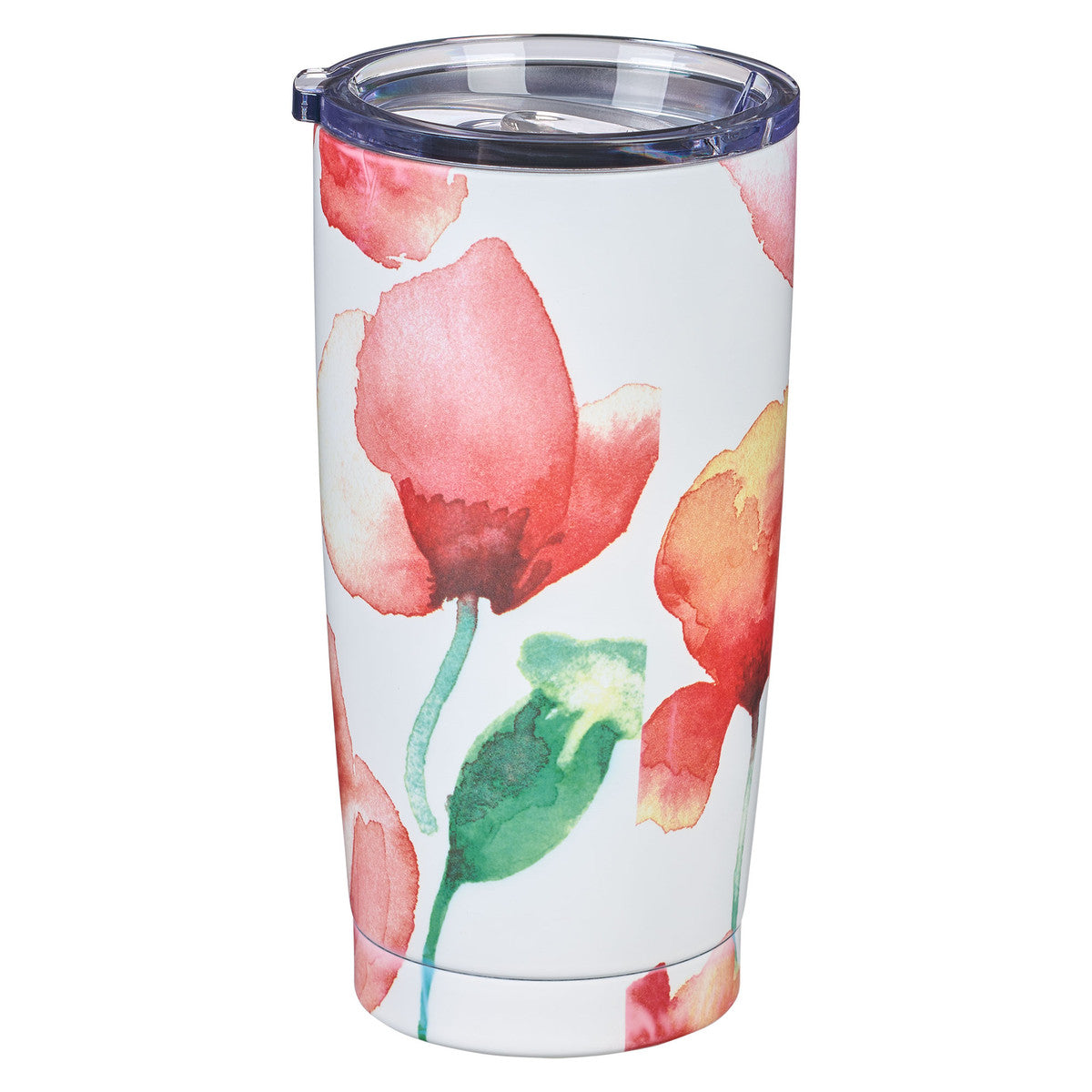 Hope Anchors the Soul Coral Poppies Stainless Steel Travel Mug - The Christian Gift Company