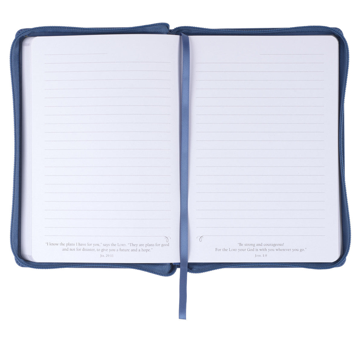 The Lord Will Guide You Blue Faux Leather Classic Journal with Zipper Closure - Isaiah 58:11 - The Christian Gift Company