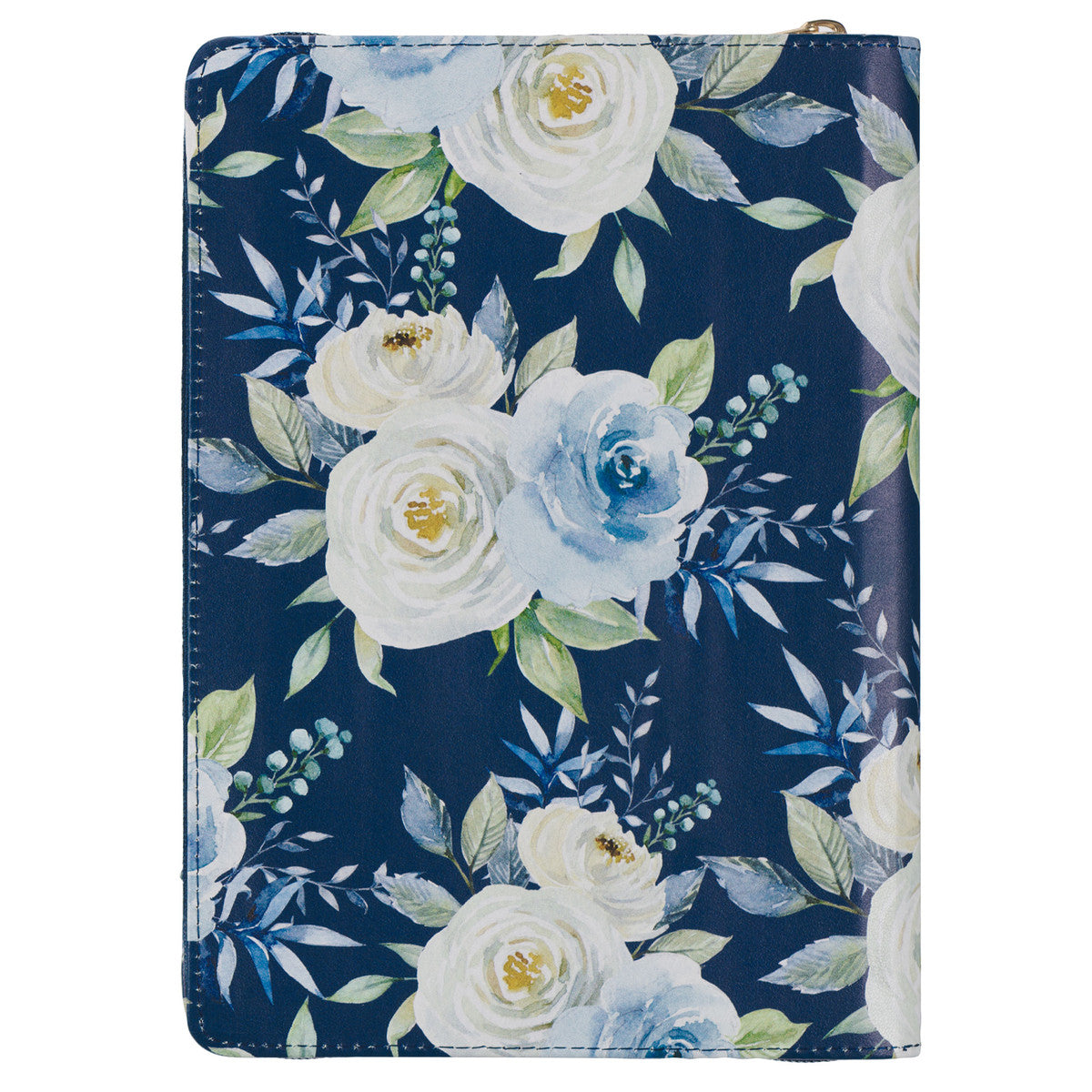 Strength and Dignity Indigo Rose Faux Leather Journal with Zipper Closure - Proverbs 31:25 - The Christian Gift Company