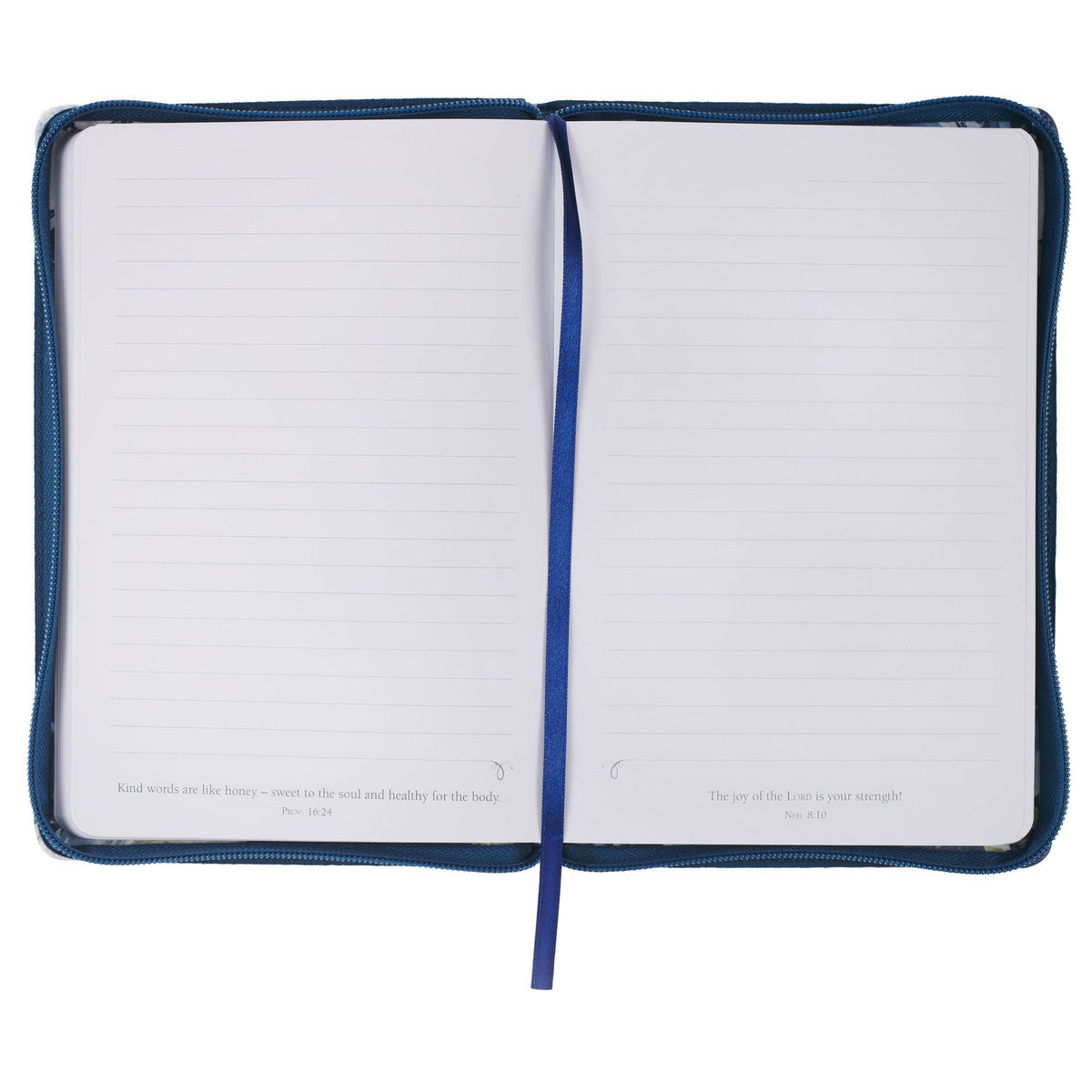 Strength and Dignity Indigo Rose Faux Leather Journal with Zipper Closure - Proverbs 31:25 - The Christian Gift Company