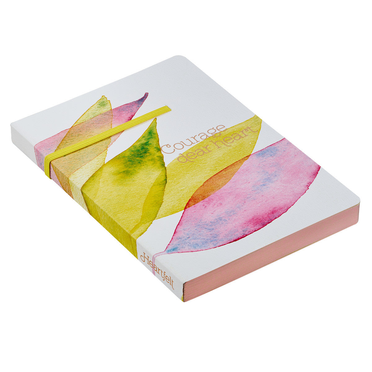 Courage Dear Heart Citrus Leaves Flexcover Journal with Elastic Closure - The Christian Gift Company