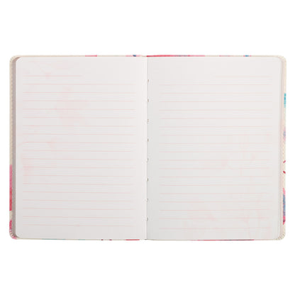 Embrace the Journey Pink Petals Handy-size Faux Leather Journal - The Christian Gift Company