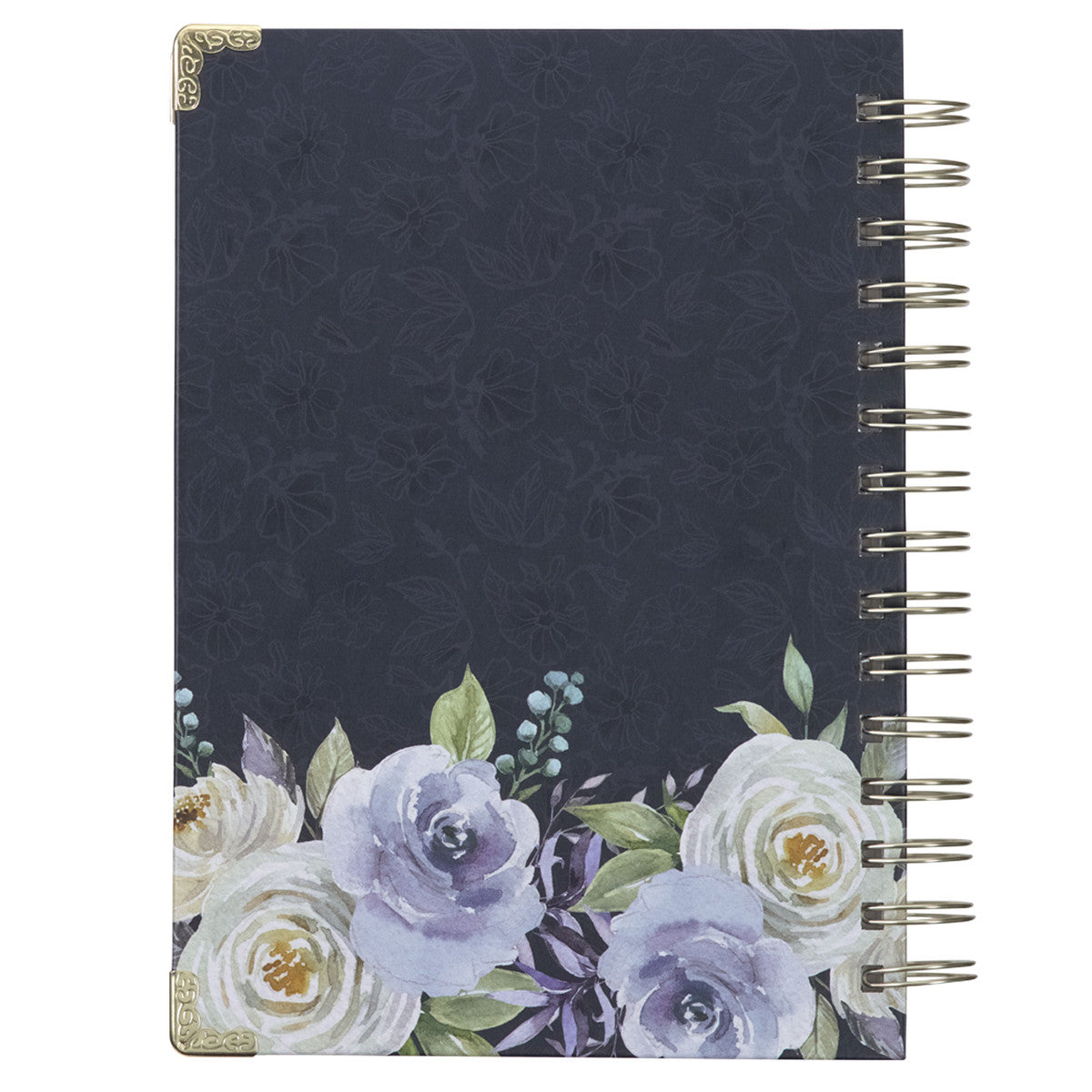 Strength & Dignity Indigo Rose Large Wirebound Journal - Proverbs 31:25 - The Christian Gift Company