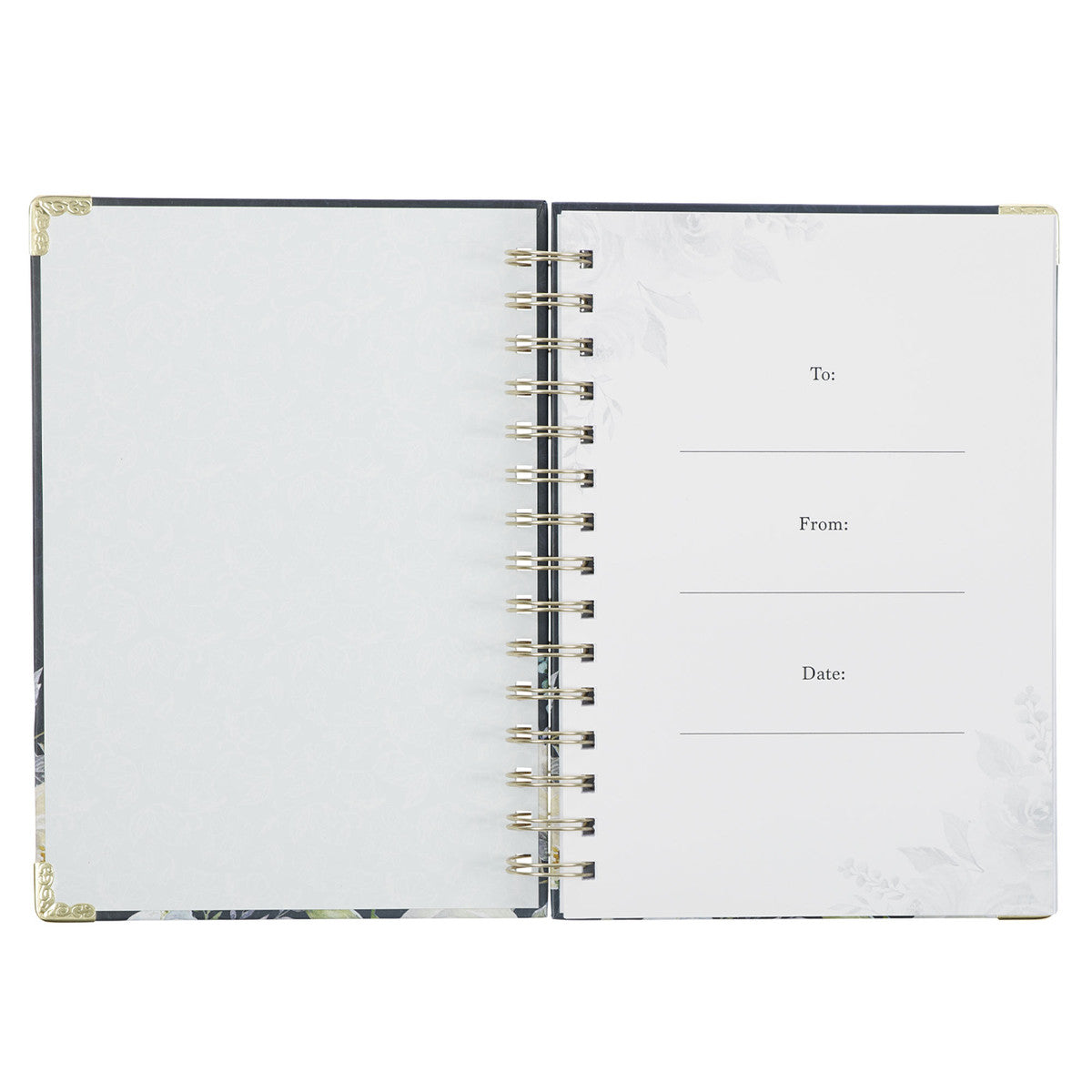 Strength & Dignity Indigo Rose Large Wirebound Journal - Proverbs 31:25 - The Christian Gift Company