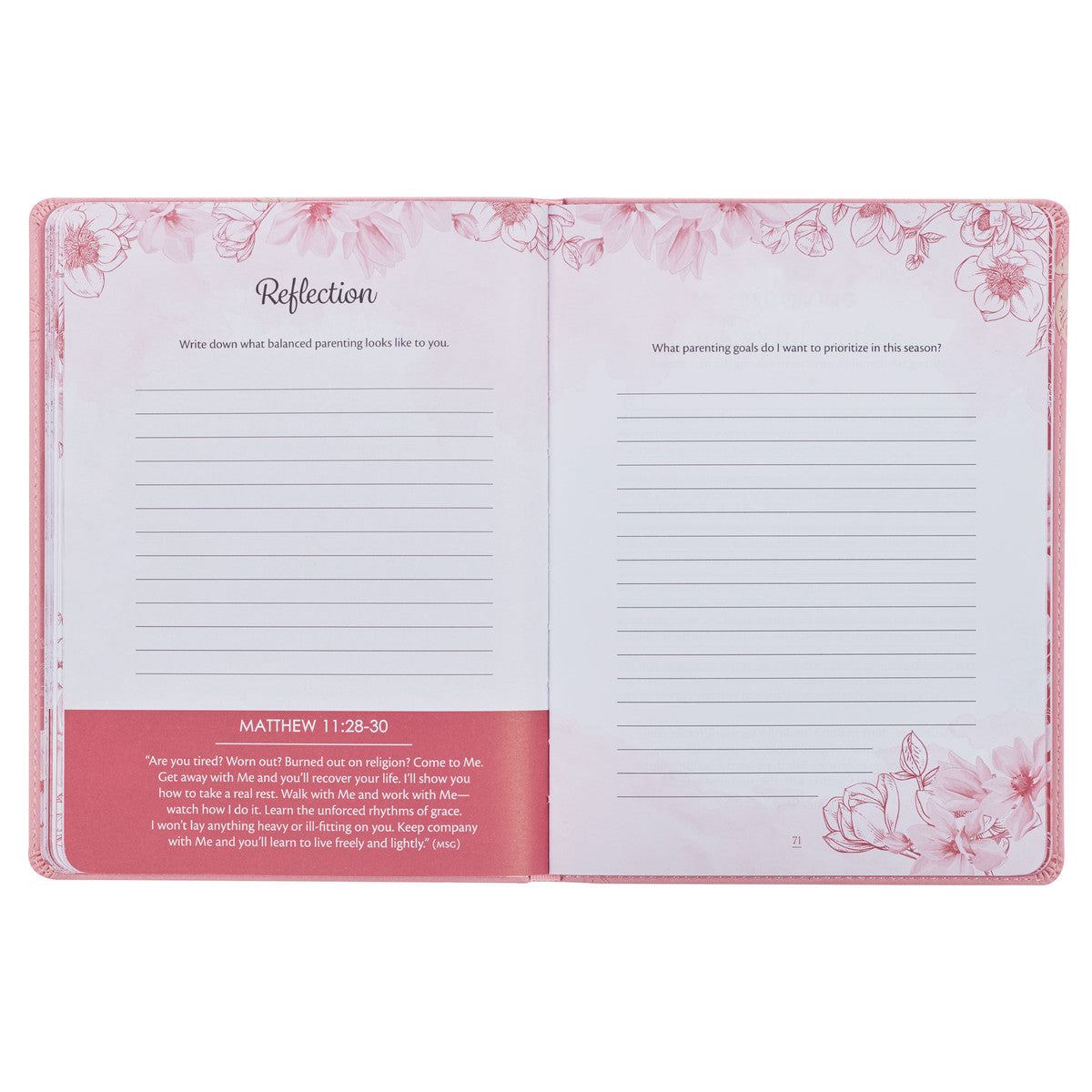 Prayerful Parenting Pink Faux Leather Prompted Prayer Journal - The Christian Gift Company