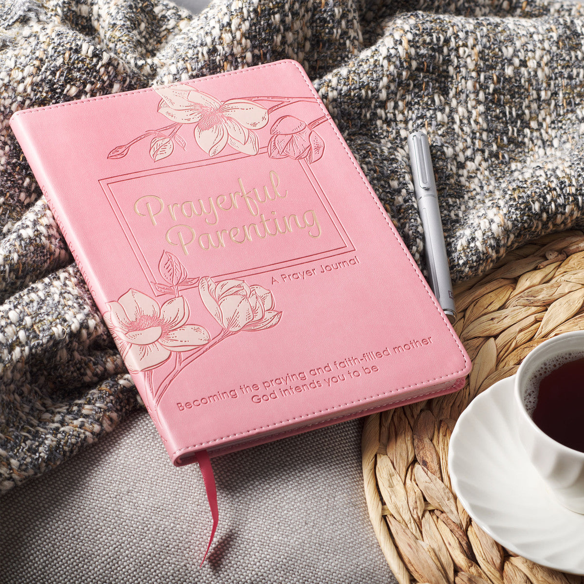 Prayerful Parenting Pink Faux Leather Prompted Prayer Journal - The Christian Gift Company