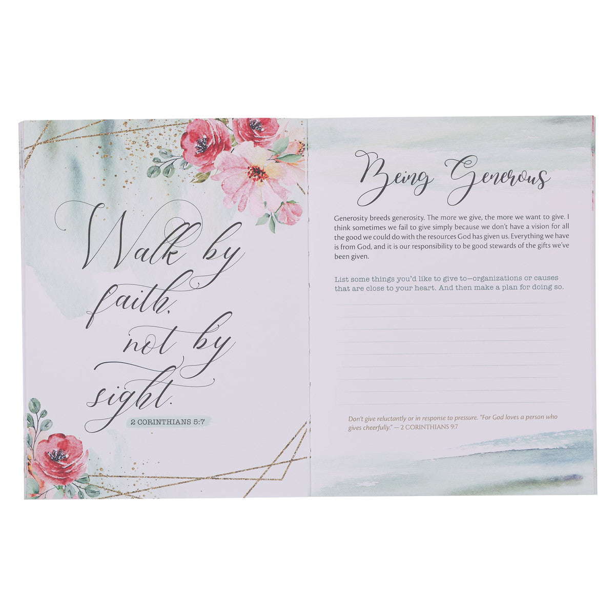 She is Blessed Navy Floral Guided Journal - The Christian Gift Company