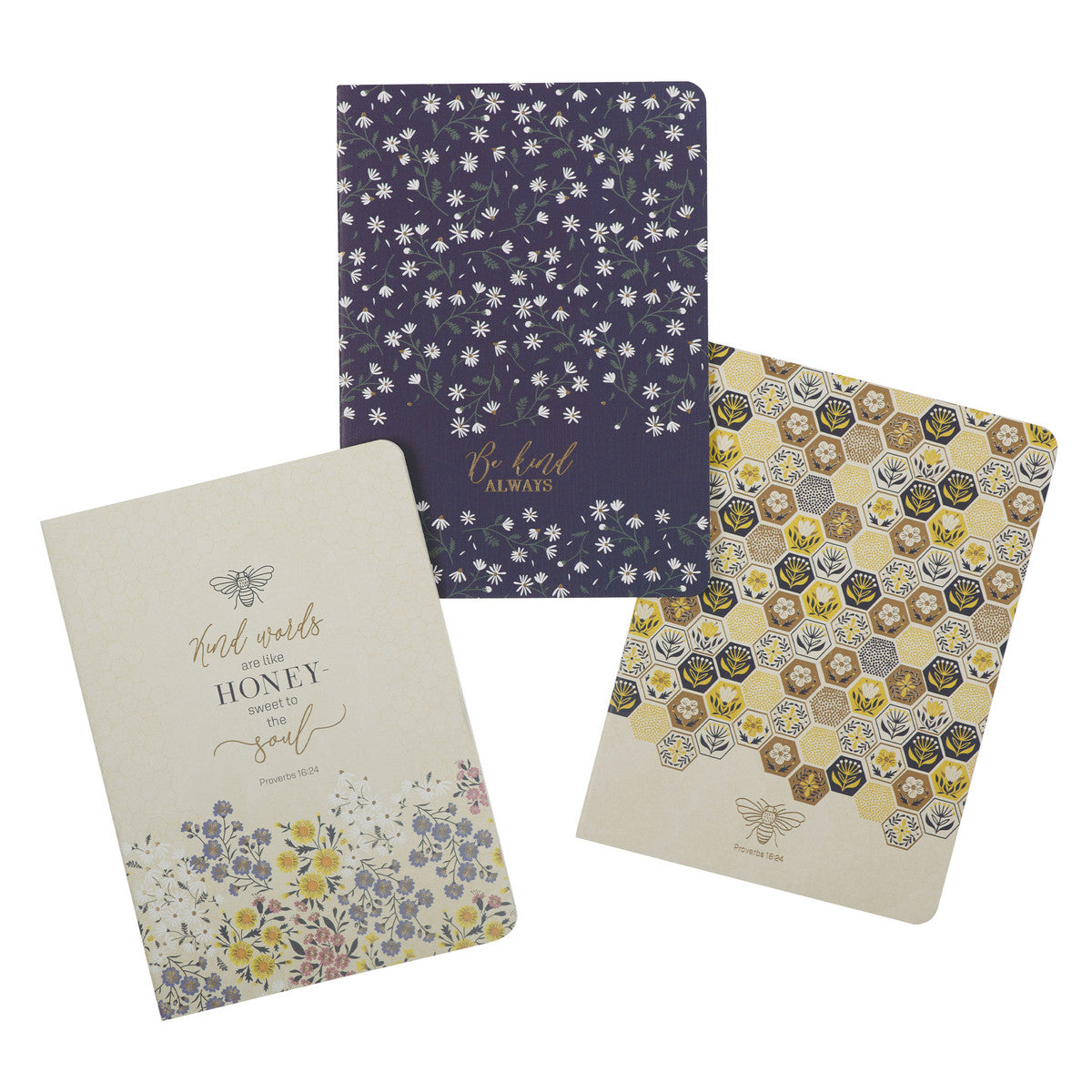Kind Words Are Like Honey Large Notebook Set - Proverbs 16:24 - The Christian Gift Company