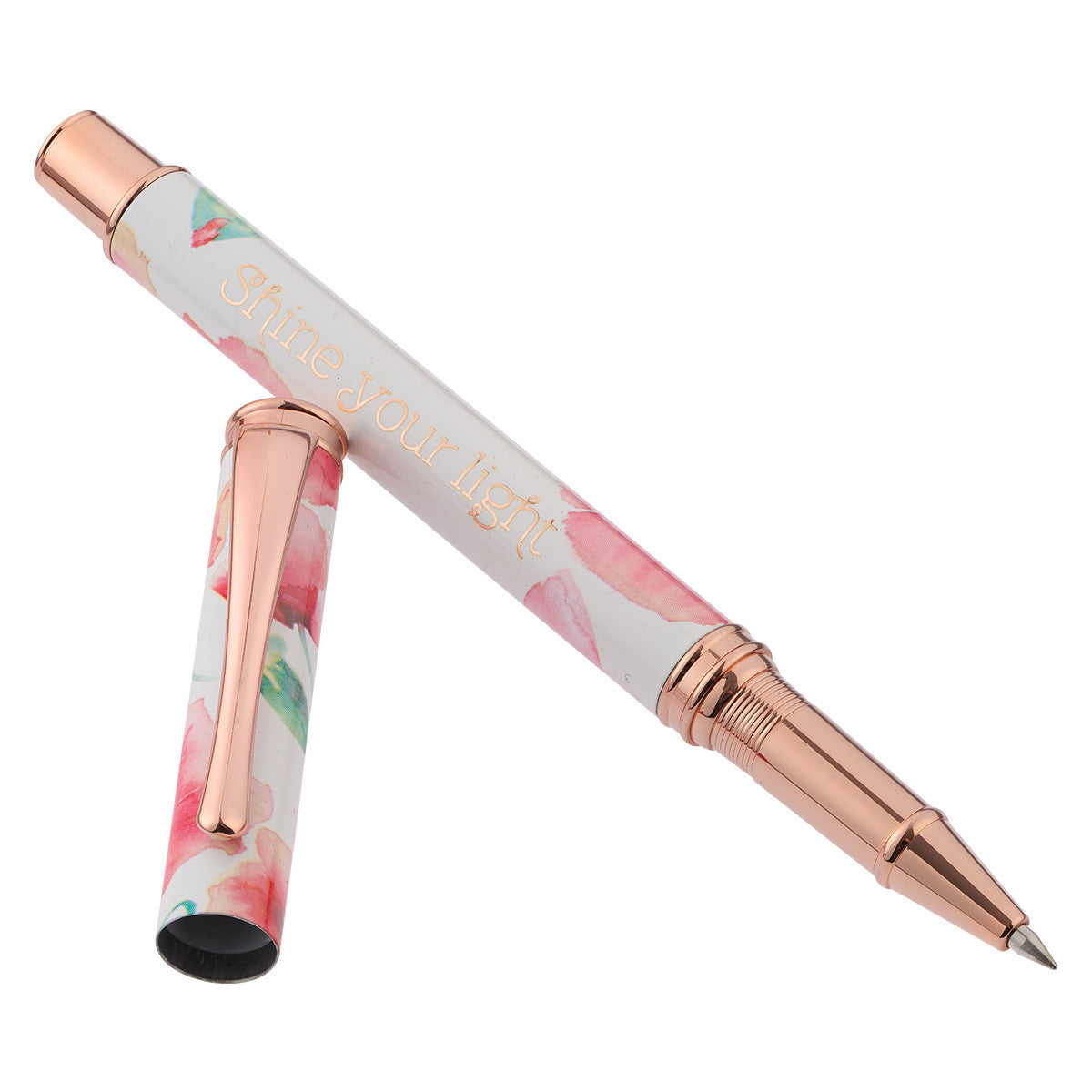 Shine Your Light Coral Poppies Gift Pen - The Christian Gift Company