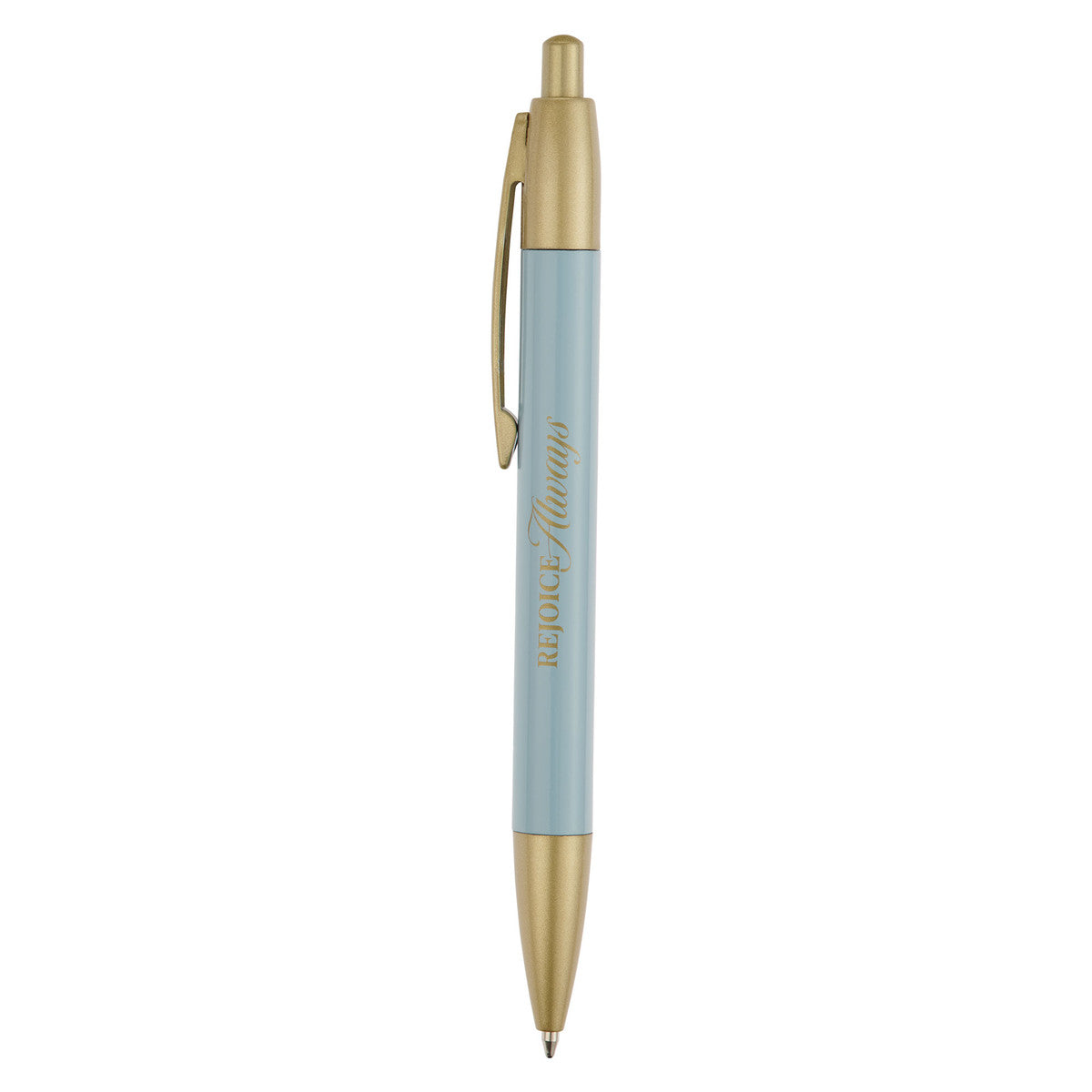 Rejoice Always Frosty Blue Classic Gift Pen - 1 Thessalonians 5:16 - The Christian Gift Company